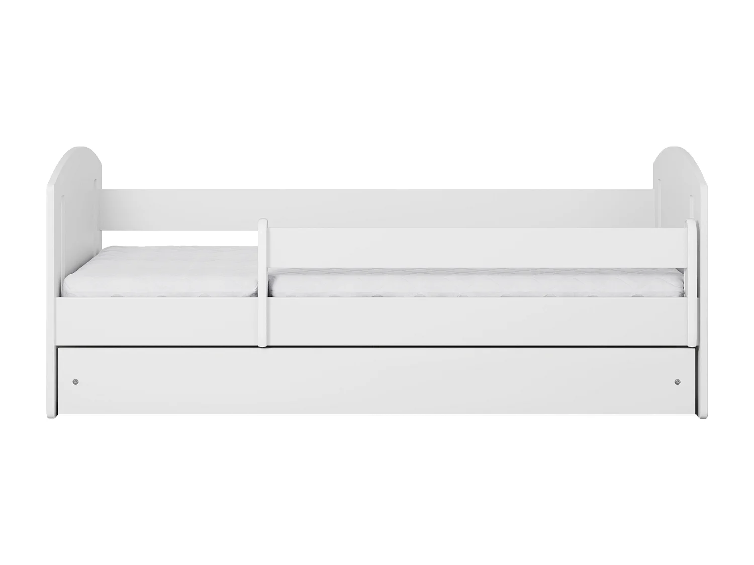 Lit enfant avec tiroir et barrière, matelas inclus - CLASSIC II - 80 x 180 cm