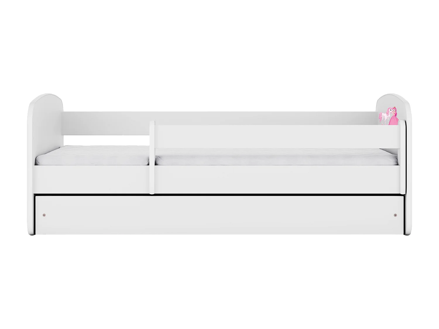 Lit enfant avec tiroir et barrière- Princesse avec Cheval - 80 x 180 cm