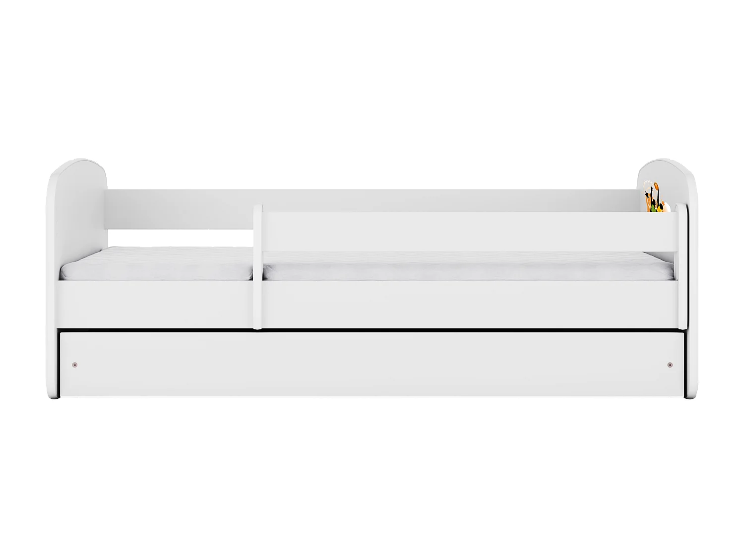 Lit enfant avec tiroir et barrière- Basketball - 80 x 160 cm