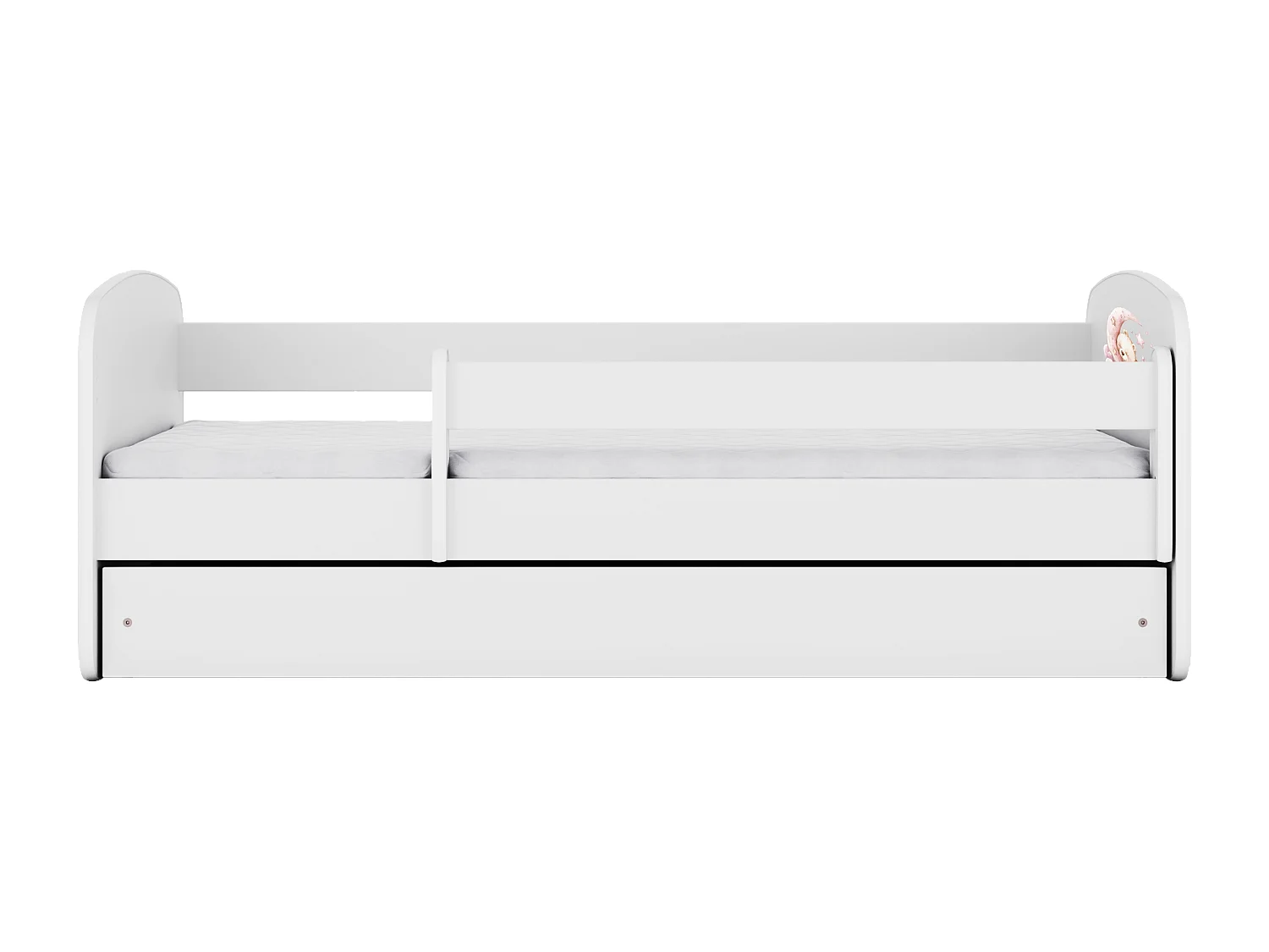 Lit enfant avec tiroir et barrière, matelas inclus - Sommeil - 70 x 140 cm