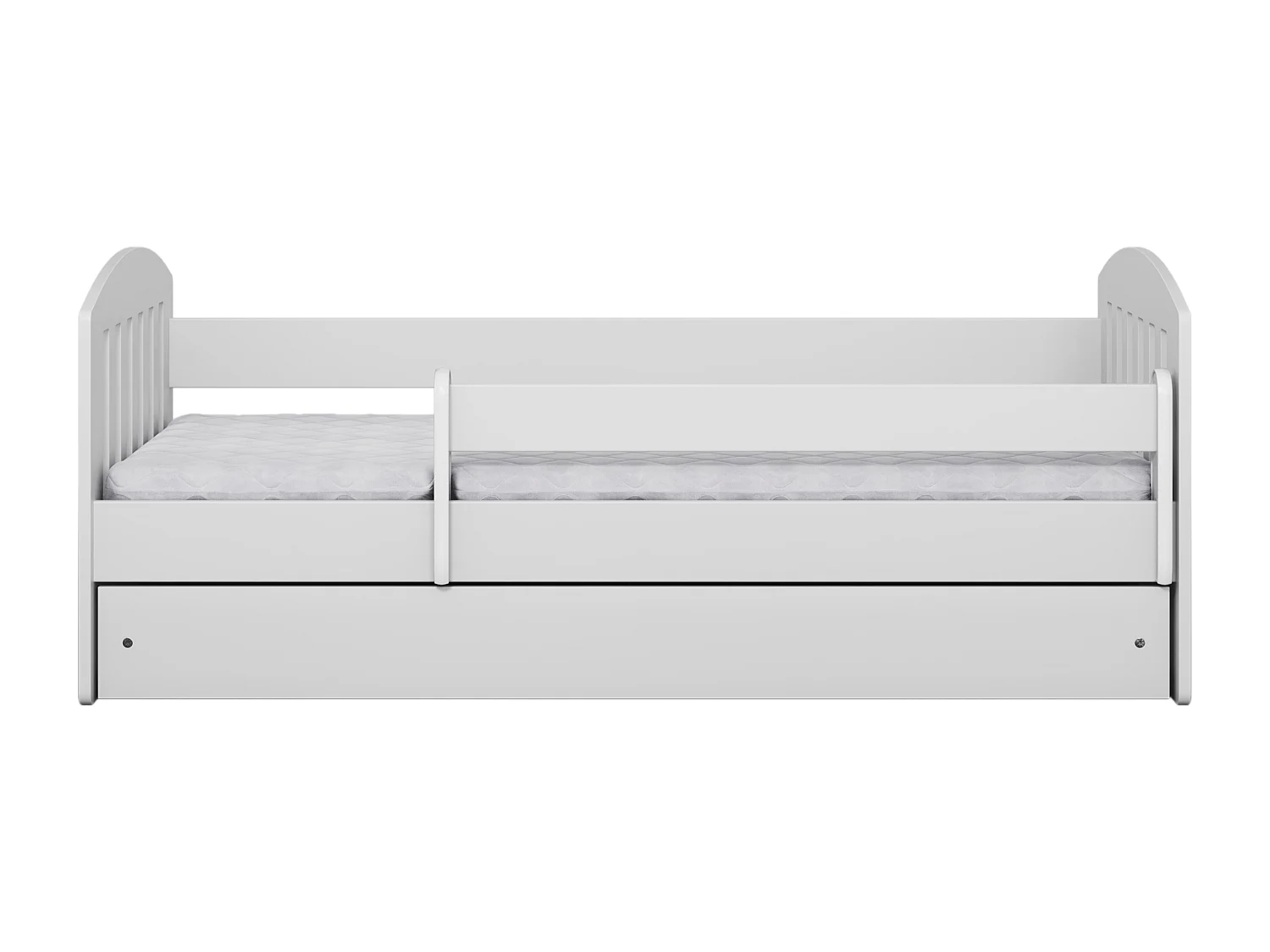 Lit enfant avec tiroir et barrière, matelas inclus - CLASSIC - 80 x 160 cm