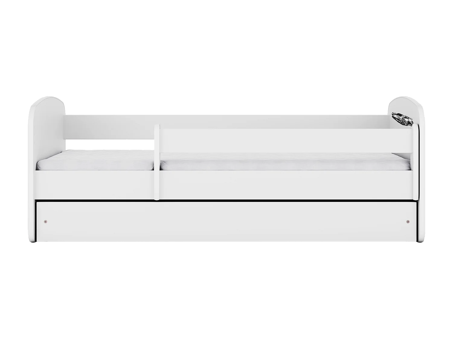 Lit enfant avec tiroir et barrière, matelas inclus - Voiture de Sport - 80 x 160 cm