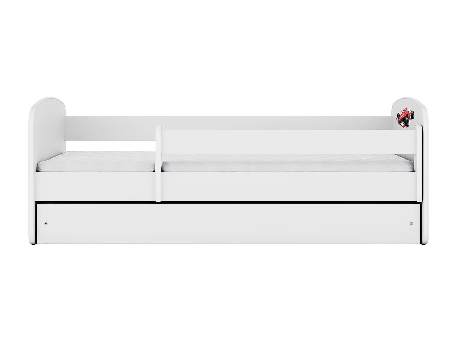Lit enfant avec tiroir et barrière, matelas inclus - Formule 1 - 70 x 140 cm