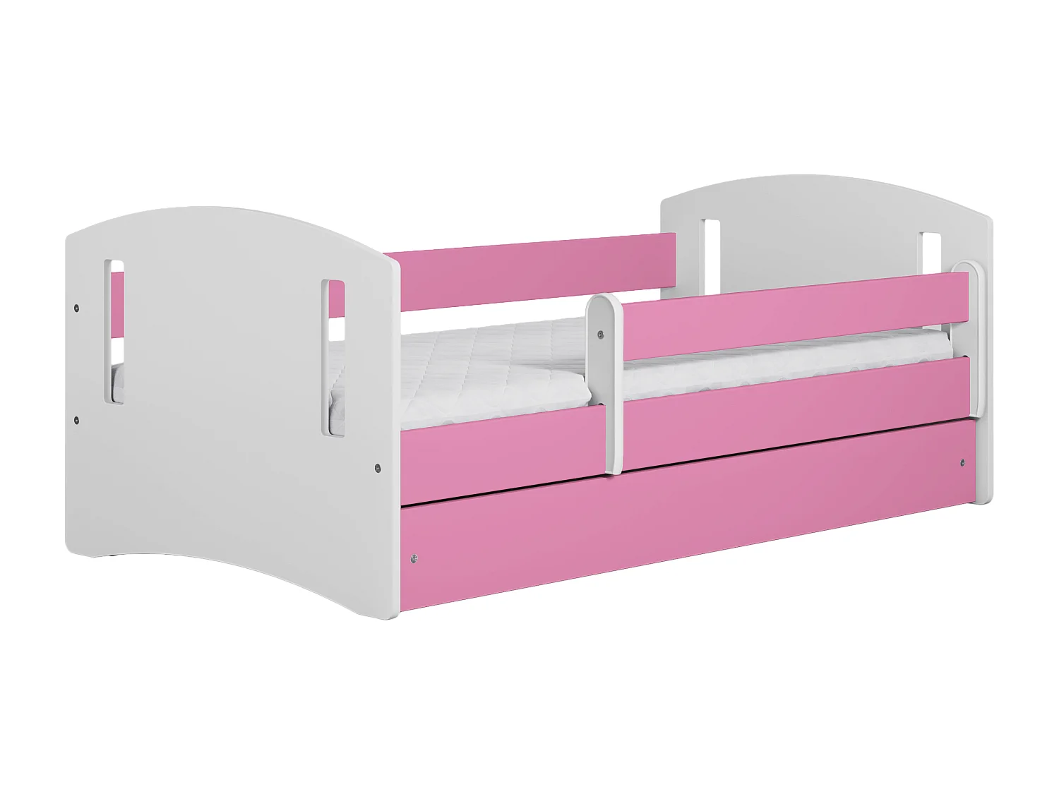Kinderbett Jugendbett CLASSIC II 70x140, 80x160, 80x180 cm - Komplettset mit Schublade & Rausfallschutz