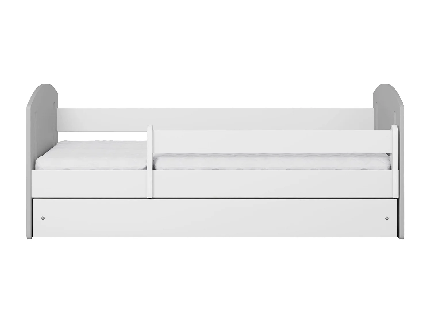 Lit enfant avec tiroir et barrière, matelas inclus - CLASSIC II - 80 x 180 cm