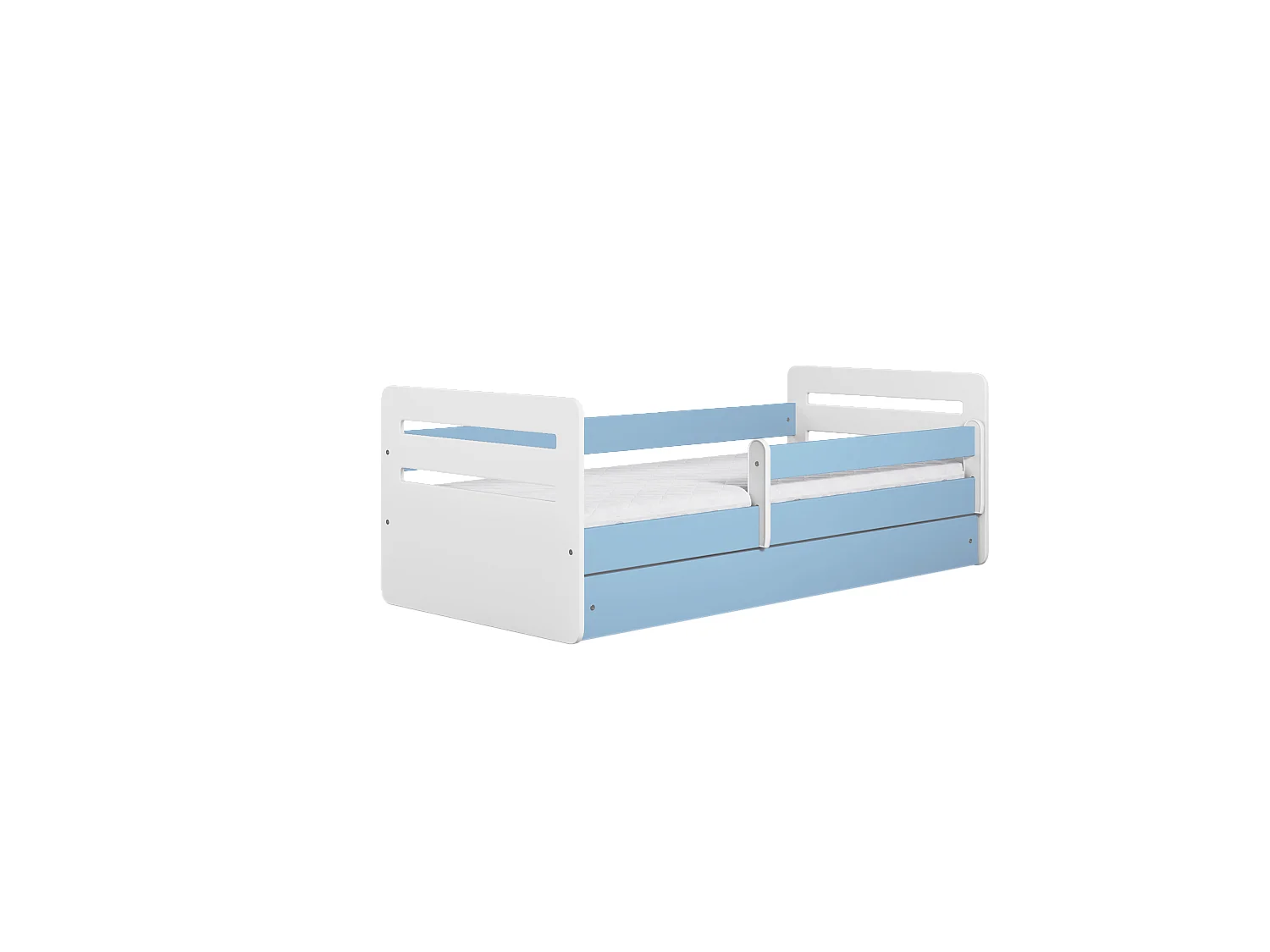 Lit enfant Tomi 70x140, 80x160, 80x180 cm - Ensemble complet avec tiroir et protection antichute