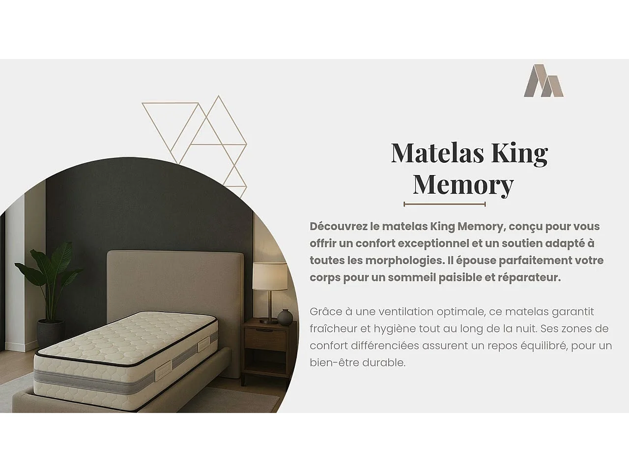 Matelas King Memory 160x200 - 23 cm - Soutien Ferme - Confort Optimal - Usage Quotidien - Idéal pour Dormir