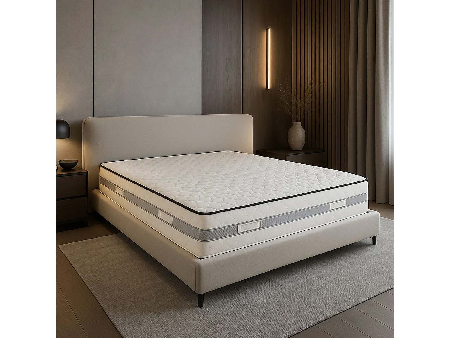 Matelas King Memory 160x200 - 23 cm - Soutien Ferme - Confort Optimal - Usage Quotidien - Idéal pour Dormir