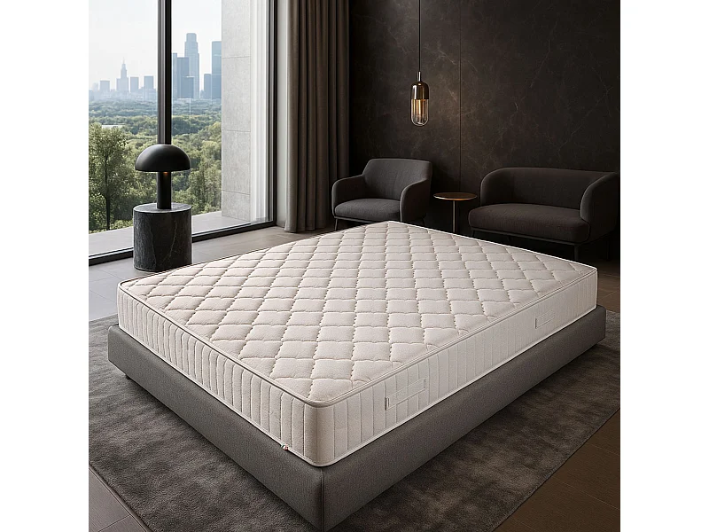 Matelas 180x200 Tissu Ignifugé Hauteur 15 cm au Confort Très Ferme - Mousse Extrèmement Durable - anti feu 180 200
