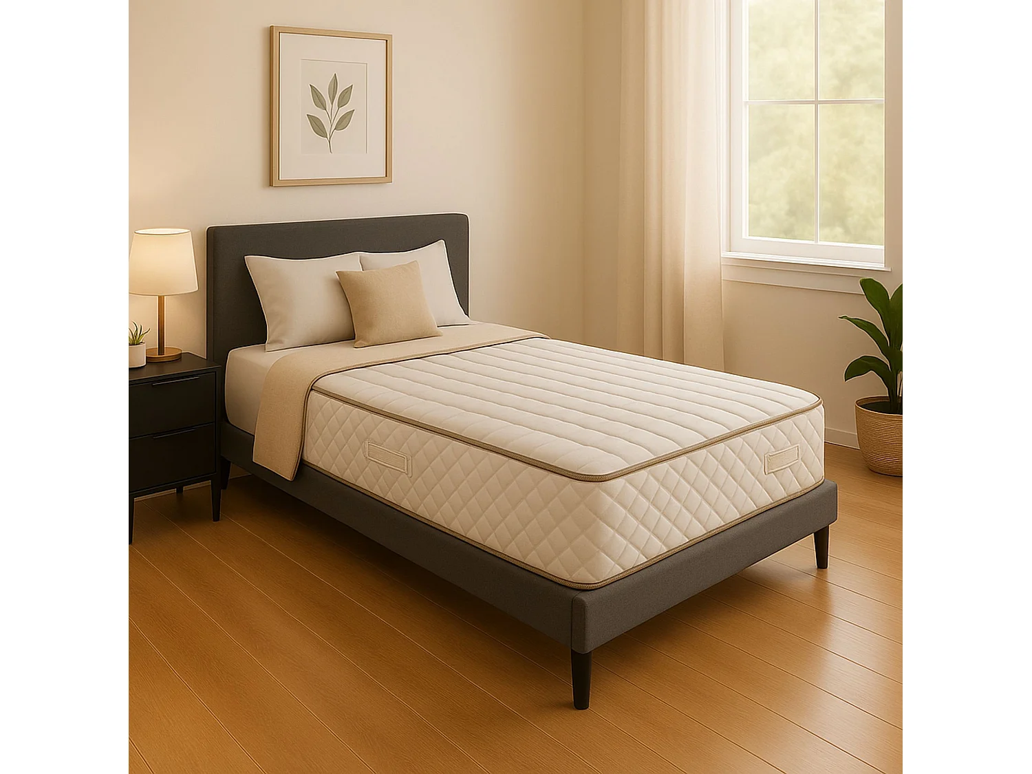 Lot de 2 Matelas 90x200 - Hauteur 23 Cm - Soutien Trés Ferme - Mousse Haute Résilence Trés Haute Densité HR 40 Kg/m3 - Nuit Douce 90 200