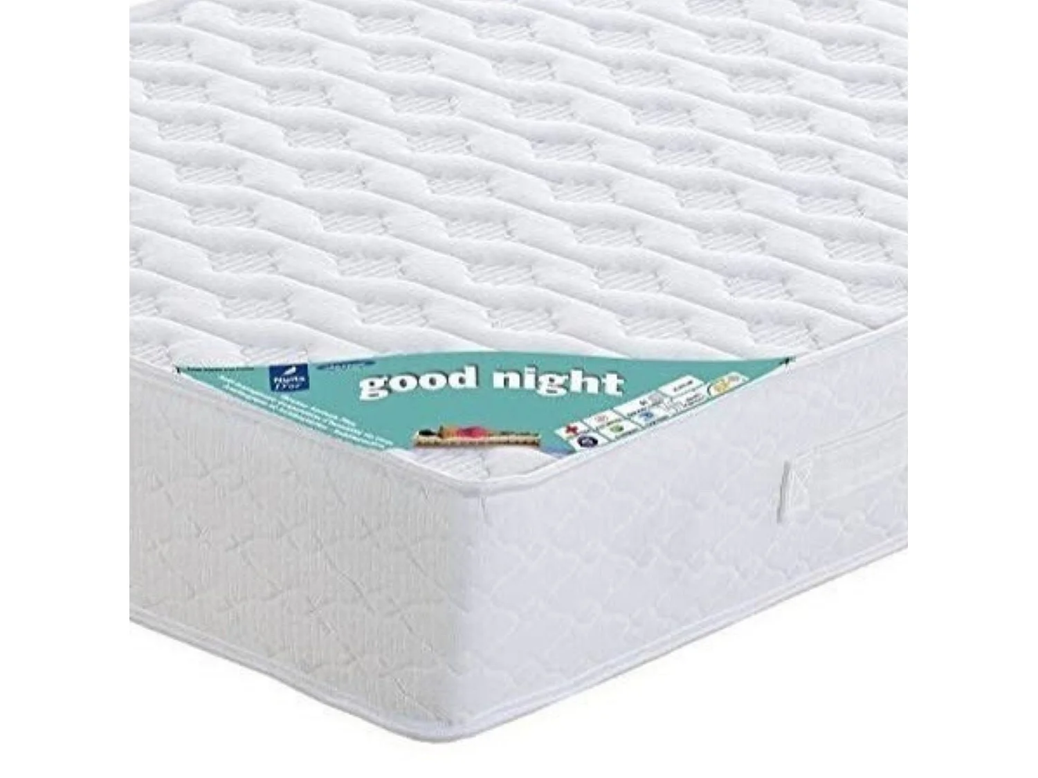 Nightgood Matelas 80x200 Densité 35 Kg/m3 - Hauteur 21 Cm - Soutien TRES FERME -