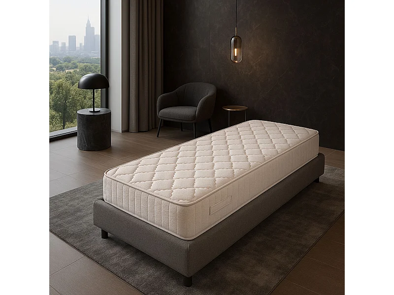 Matelas 90x190 Tissu Ignifugé Hauteur 25 cm au Confort Ferme - Mousse Extrémement Durable - anti feu 90 190