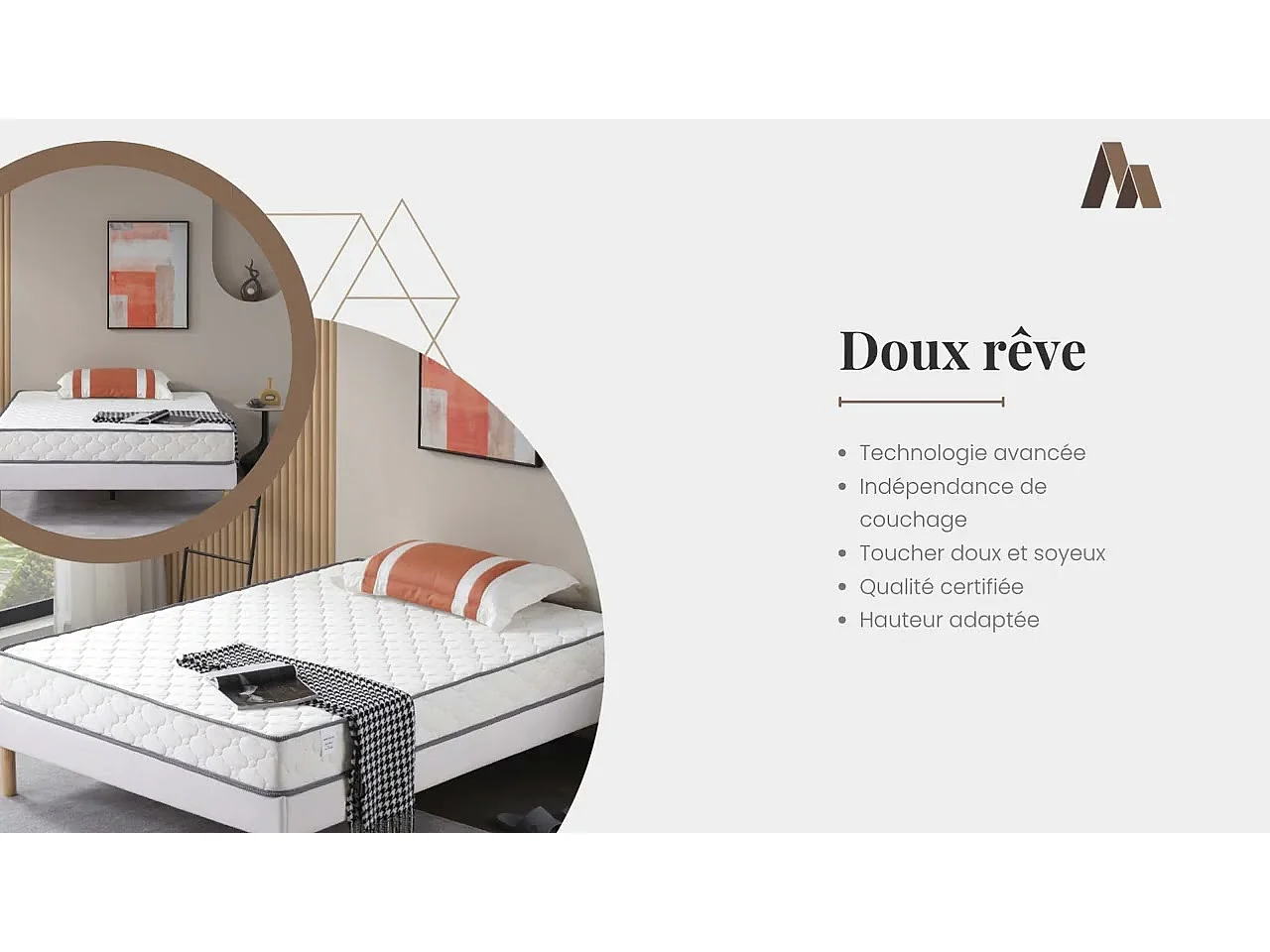 Matelas 120x200 - Hauteur 18 Cm - Densité 30 Kg/m3 - Soutien Ferme - Confort Optimal - Usage Quotidien - Nuits d'Or - MATELAS DOUX REVE