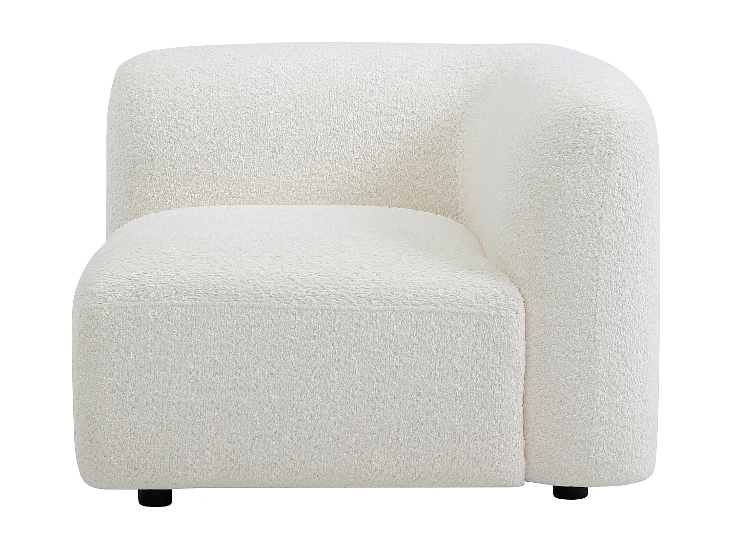 Fauteuil d'angle en tissu bouclette blanc cassé DANEPI