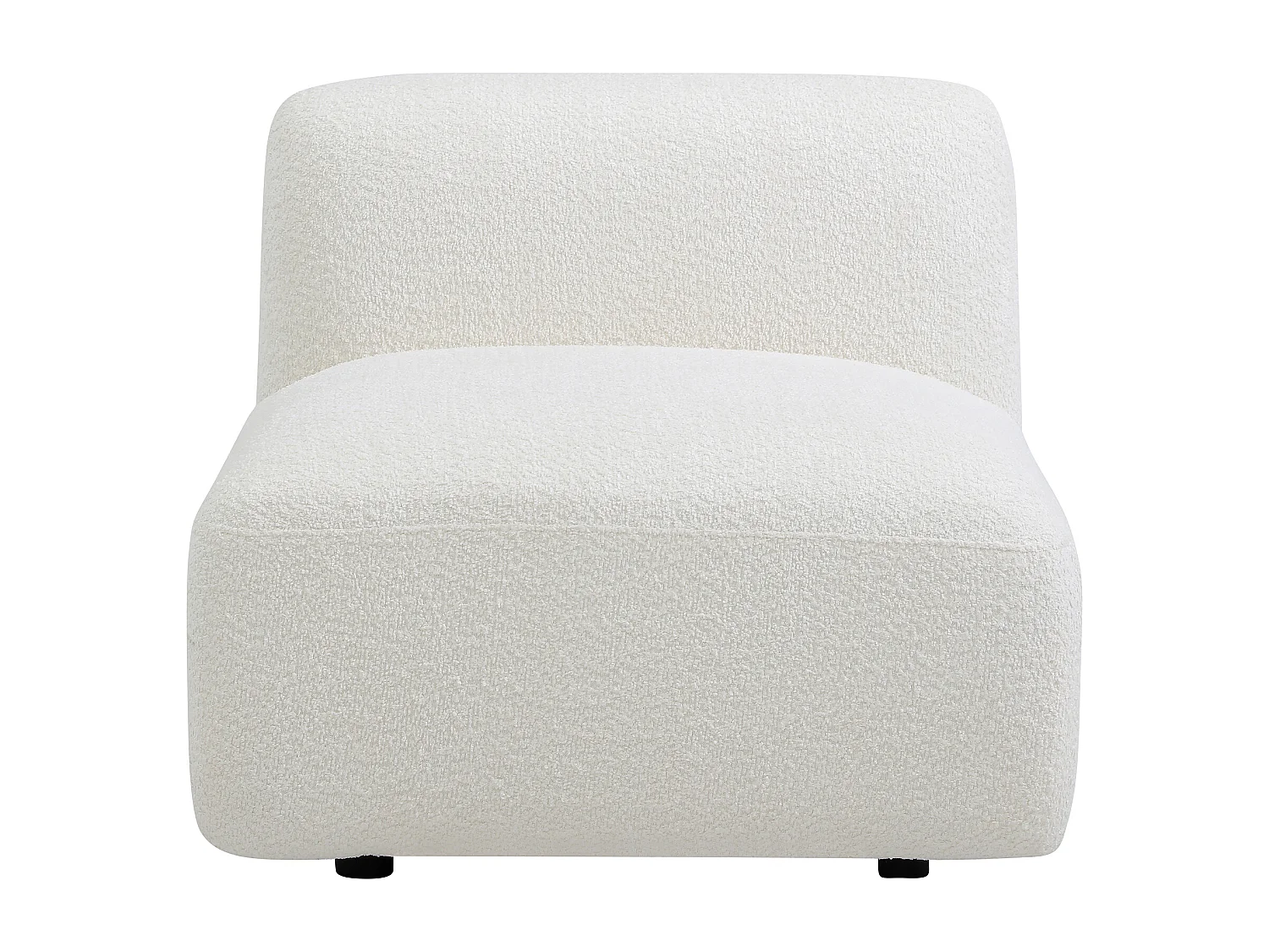 Fauteuil en tissu bouclette blanc cassé DANEPI