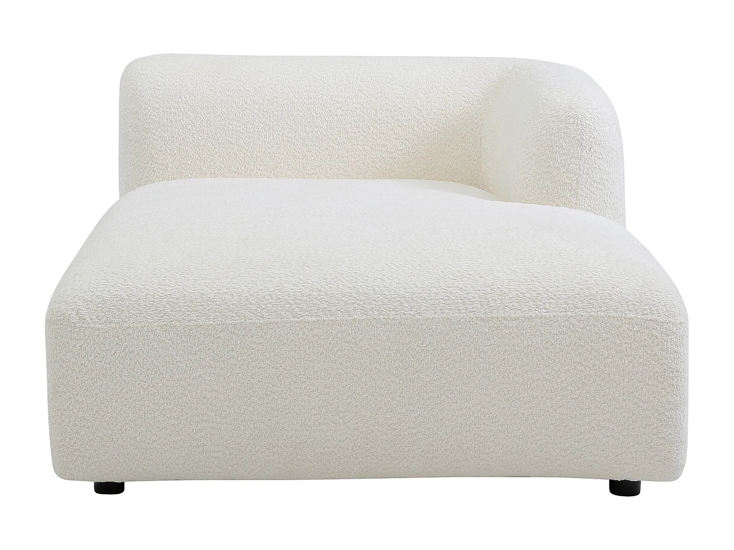 Méridienne droite en tissu bouclette blanc cassé DANEPI