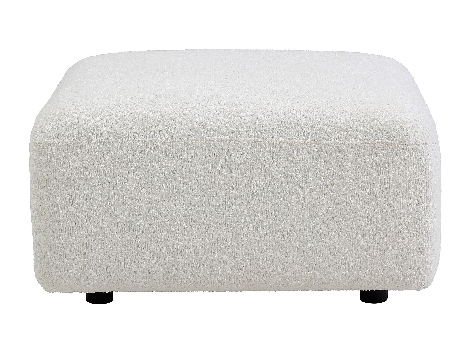 Sitzhocker aus Bouclé-Stoff in cremefarben DANEPI