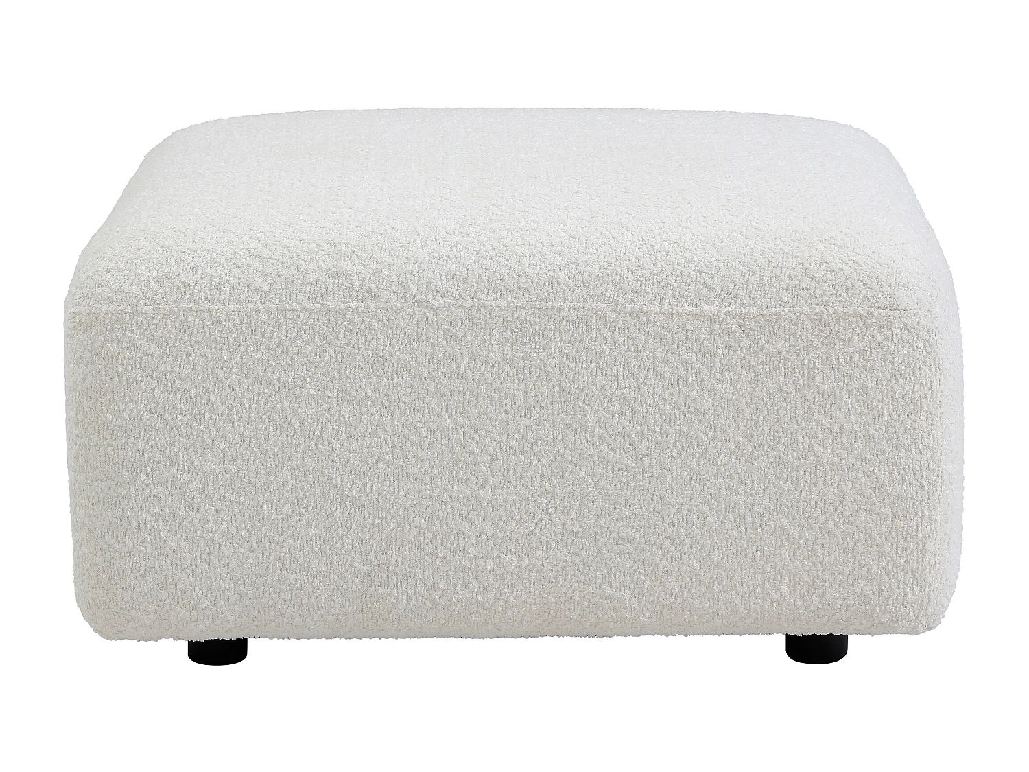 Pouf en tissu bouclette blanc cassé DANEPI