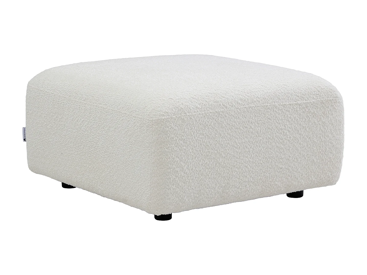 Pouf en tissu bouclette blanc cassé DANEPI