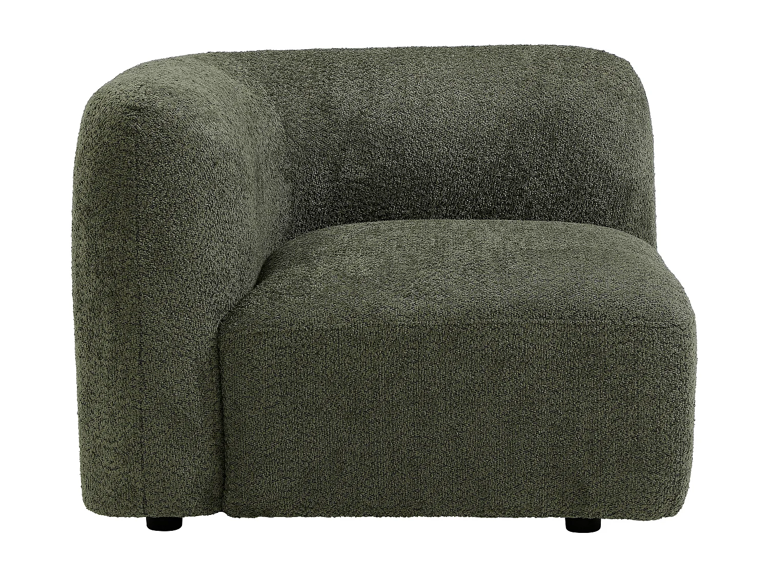 Fauteuil d'angle en tissu bouclette vert DANEPI
