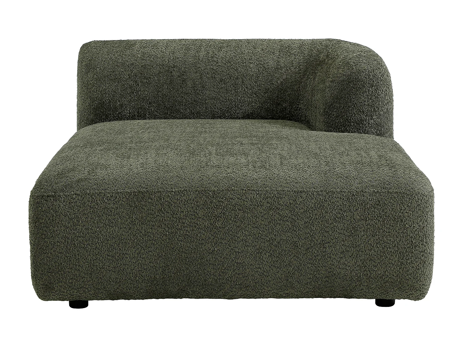 Méridienne droite en tissu bouclette vert DANEPI