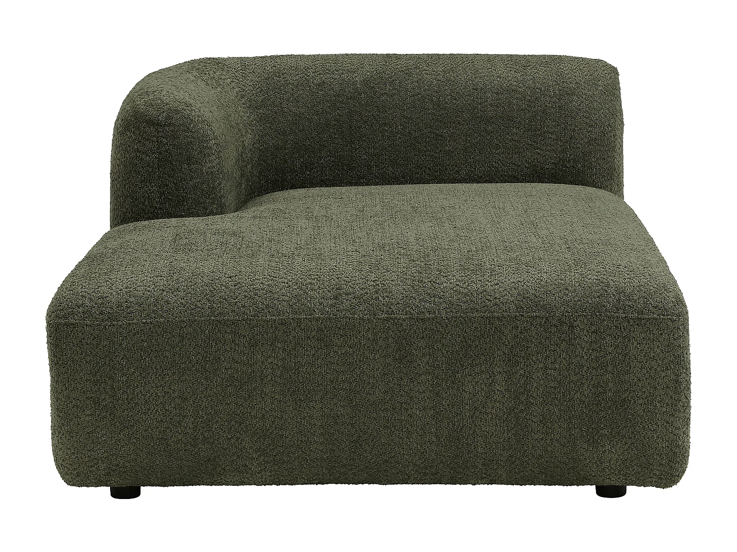 Méridienne gauche en tissu bouclette vert DANEPI