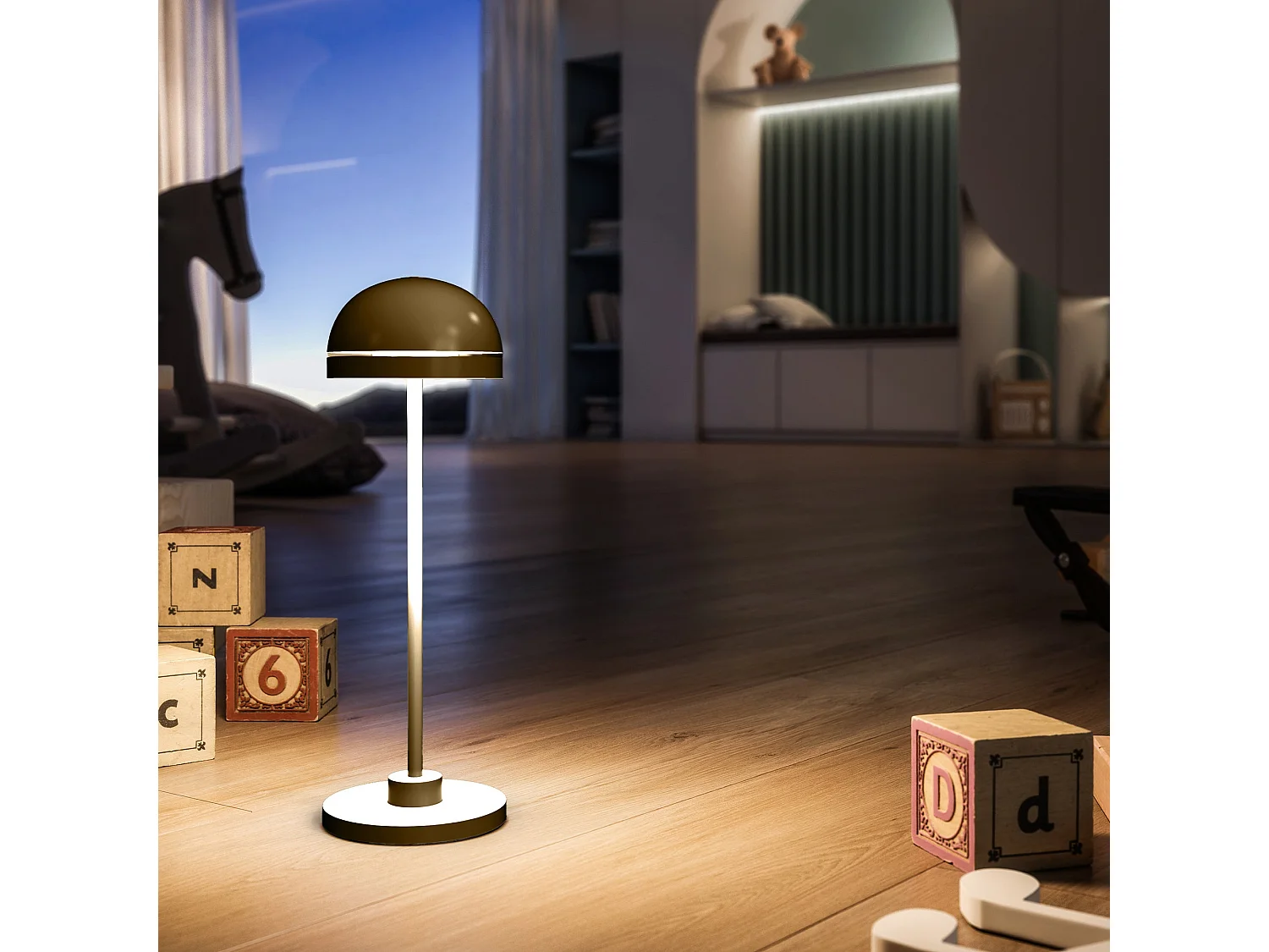 Lampe de table touch aluminium LED DUPLO CUP Rouille H26cm