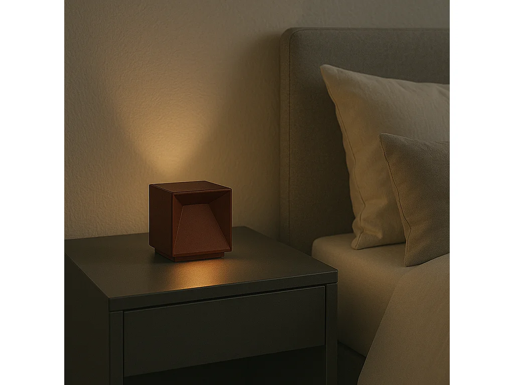 Lampe de chevet sans fil CUBOX Rouille 10cm