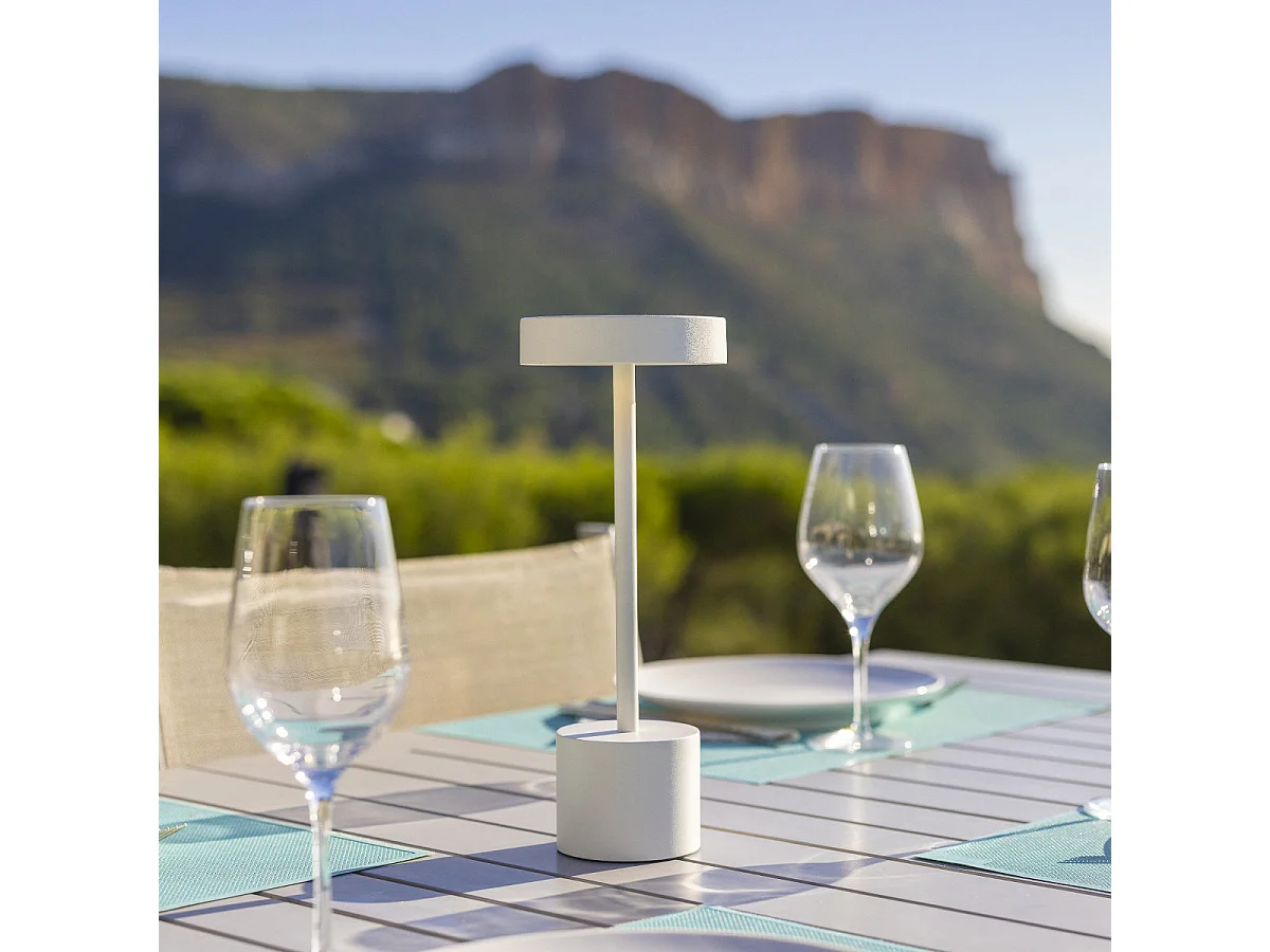 2 Lampe de table sans fil ROBY Blanc H30cm