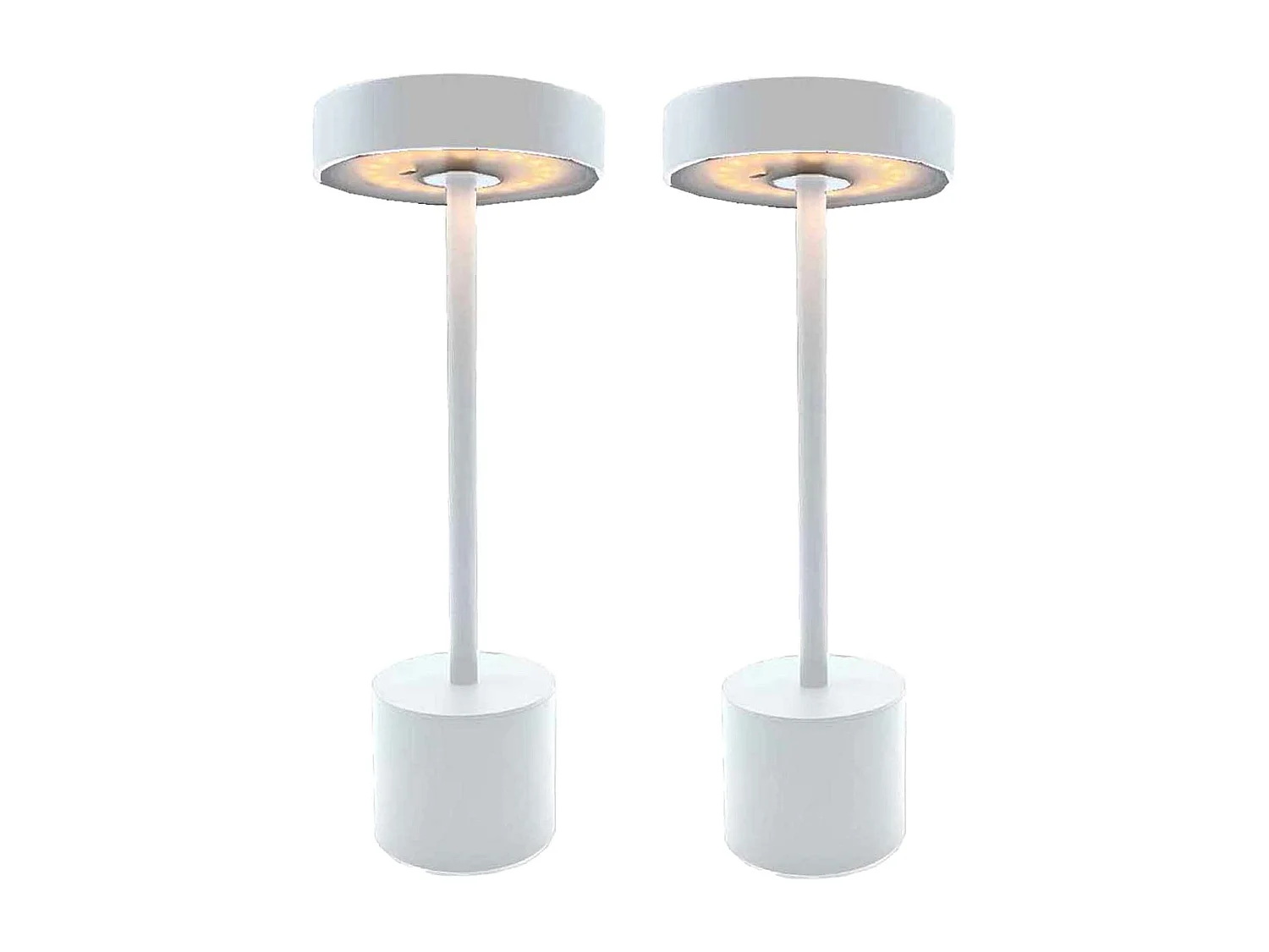 2 Lampe de table sans fil ROBY Blanc H30cm