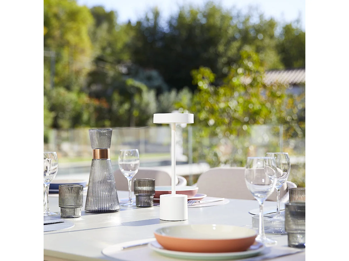 2 Lampe de table sans fil ROBY Blanc H30cm