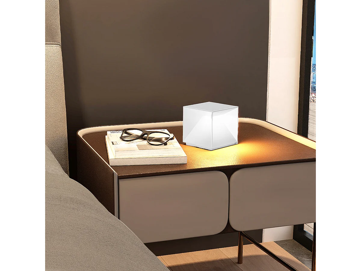 Lampe de chevet sans fil CUBOX MINI Blanc 8cm