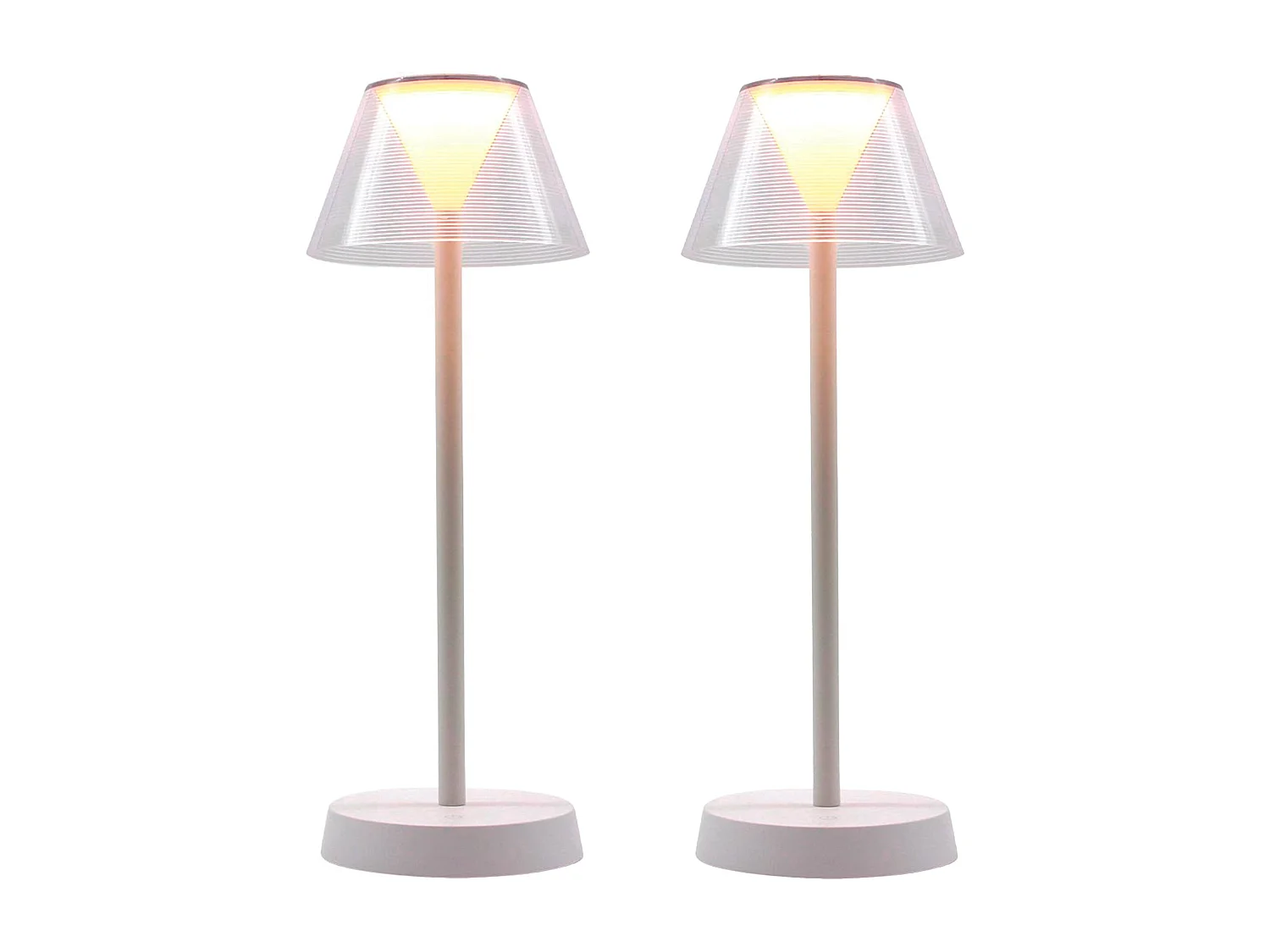 2 Lampes de table sans fil BEVERLY blanc H34cm