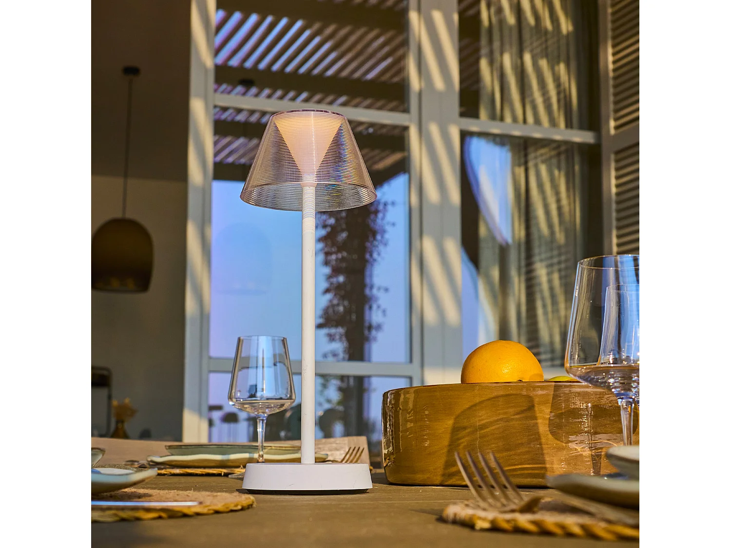 2 Lampes de table sans fil BEVERLY blanc H34cm