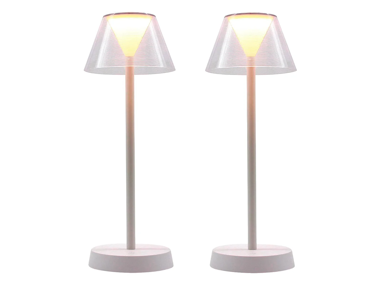 2 Lampes de table sans fil BEVERLY blanc H34cm