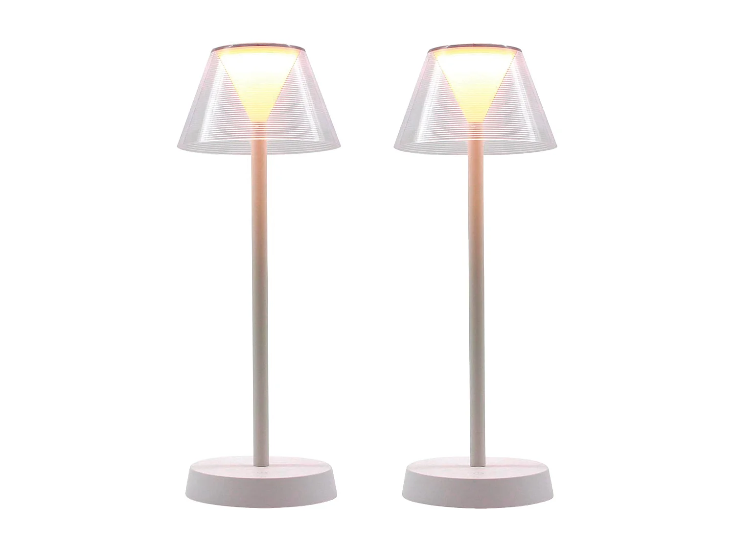 2 Lampes de table sans fil BEVERLY blanc H34cm