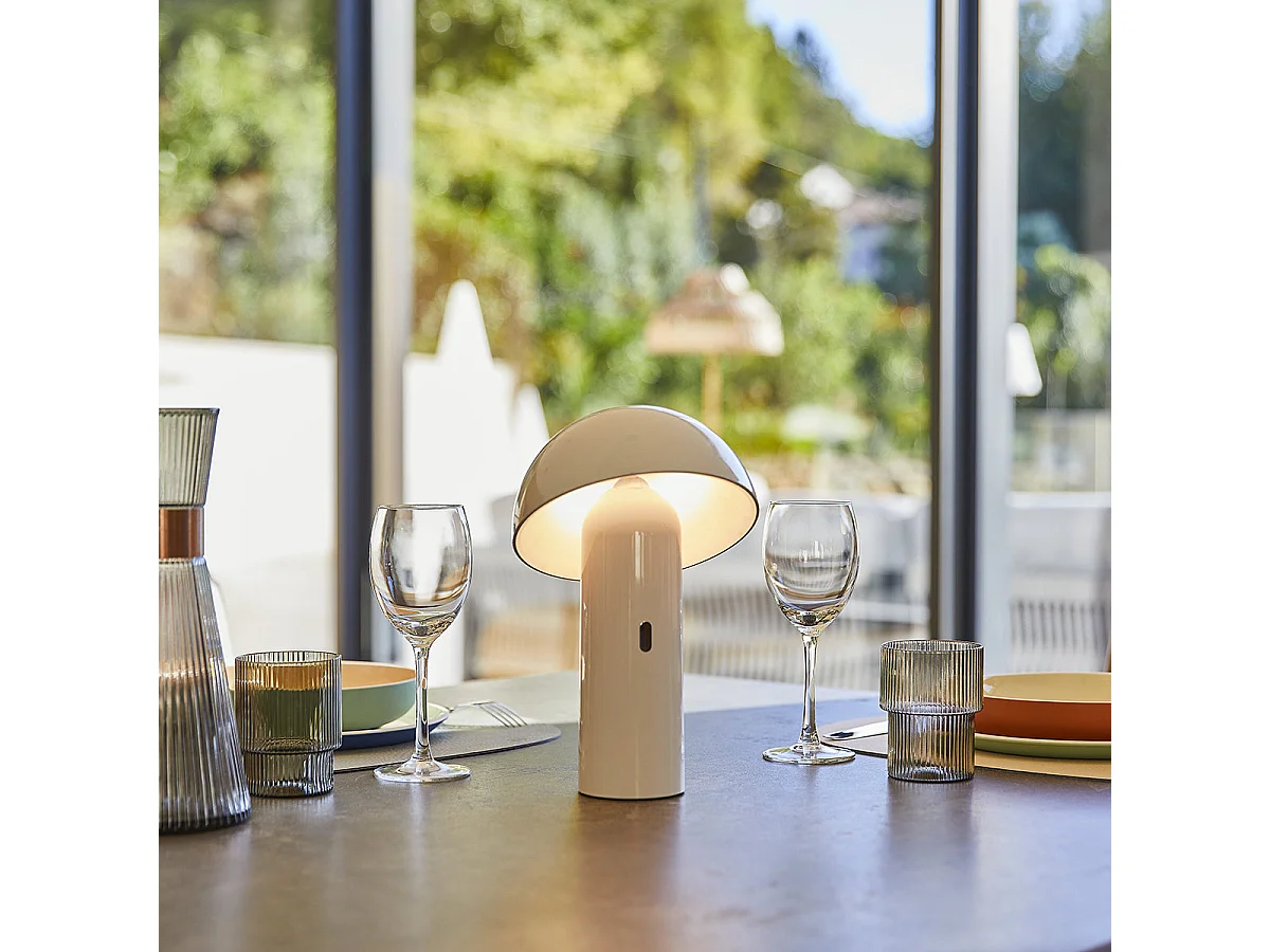 2 Lampes de table sans fil TOD Blanc H28cm