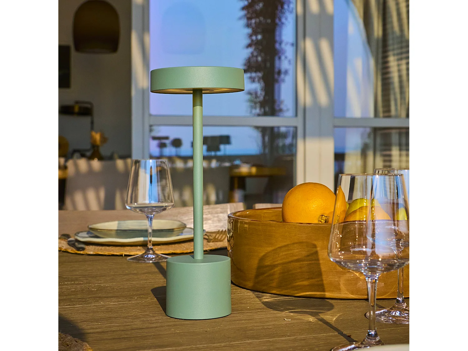 2 Lampe de table sans fil ROBY Vert H30cm