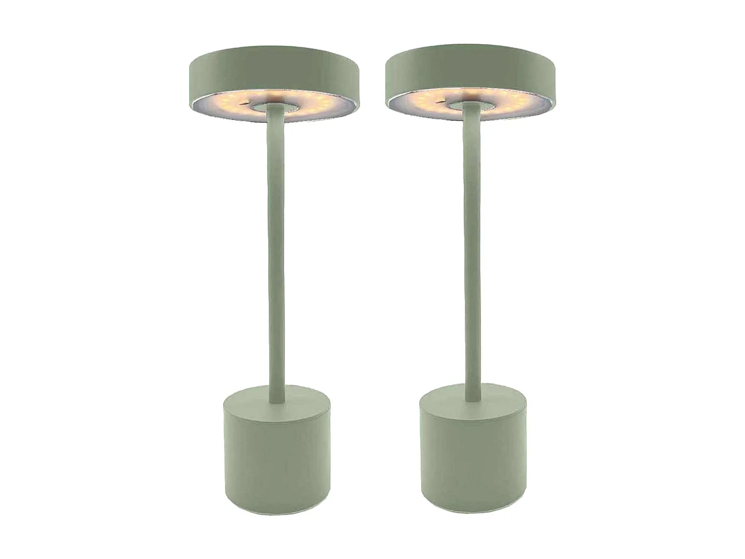 2 Lampe de table sans fil ROBY Vert H30cm