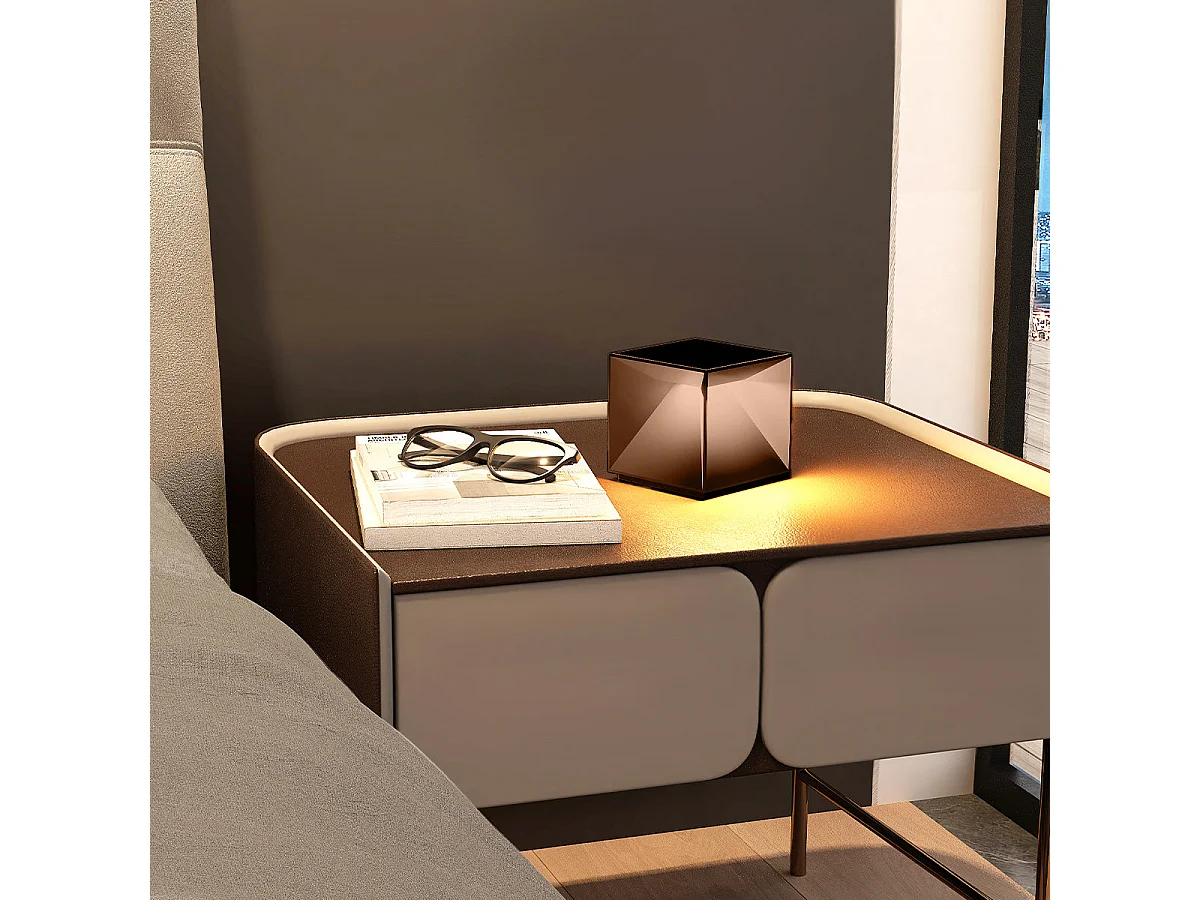 Lampe de chevet sans fil CUBOX MINI Rouille 8cm