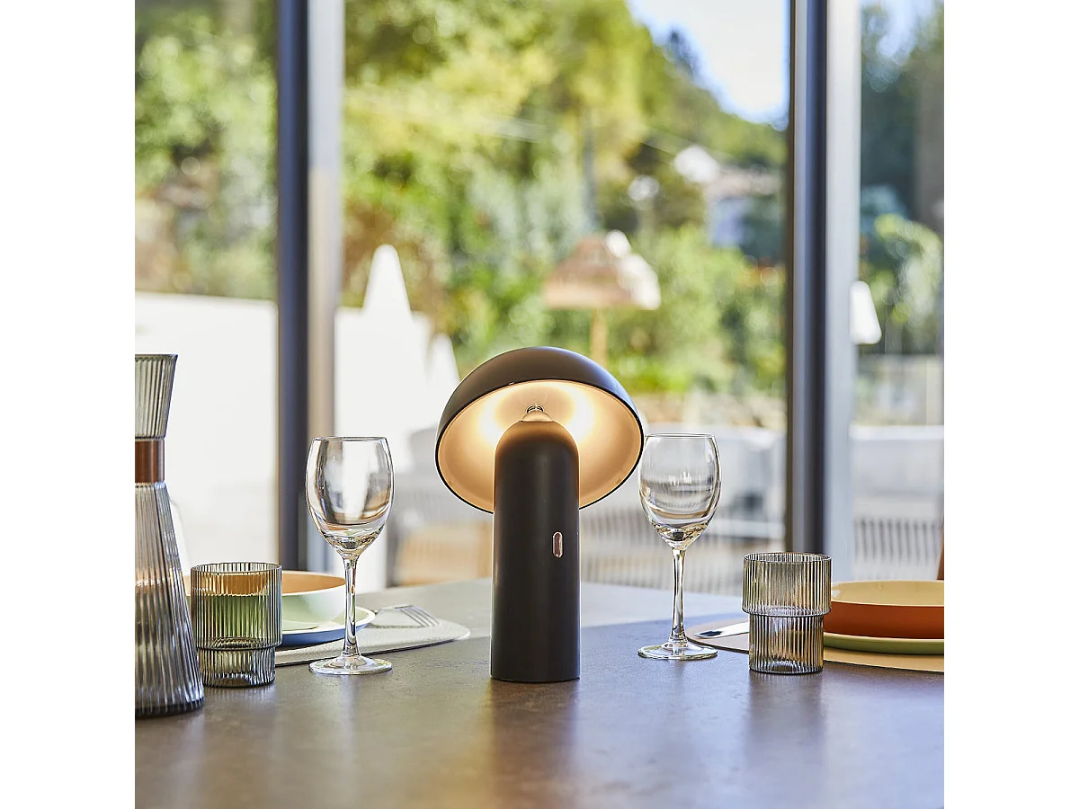 2 Lampes de table sans fil TOD Noir H28cm
