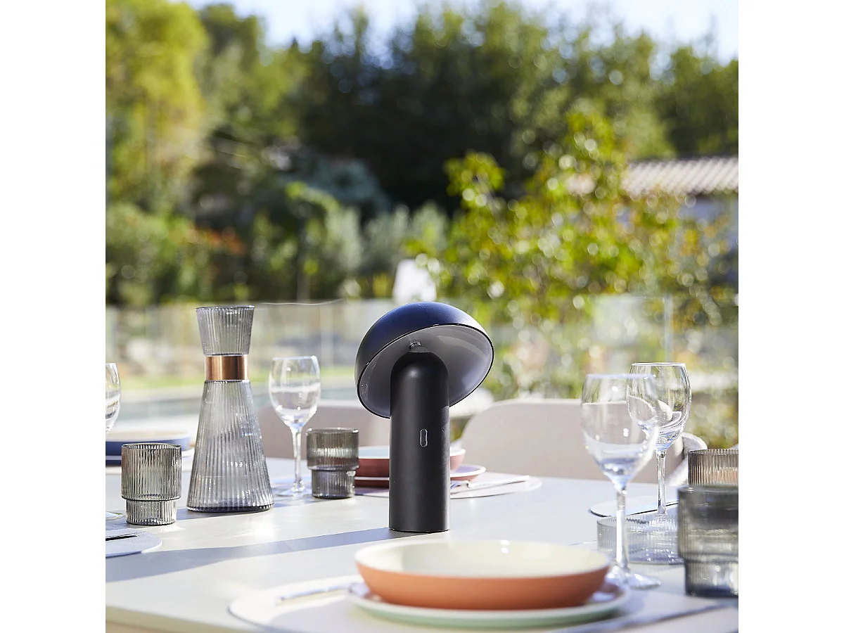 2 Lampes de table sans fil TOD Noir H28cm