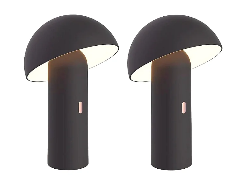 2 Lampes de table sans fil TOD Noir H28cm