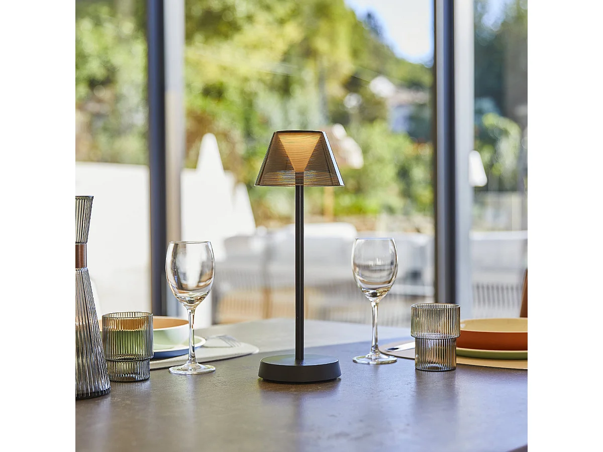 2 Lampes de table sans fil BEVERLY Noir H34cm