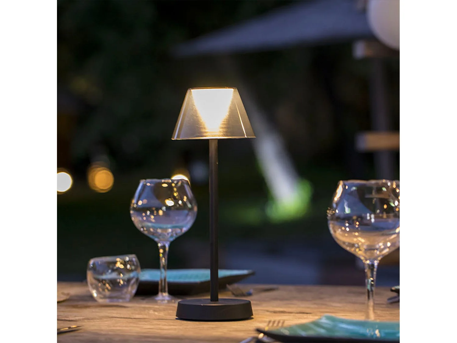 2 Lampes de table sans fil BEVERLY Noir H34cm
