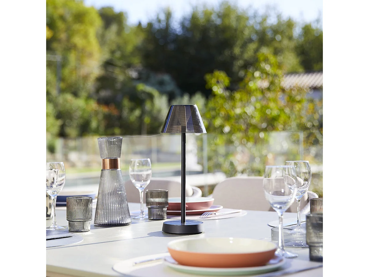 2 Lampes de table sans fil BEVERLY Noir H34cm