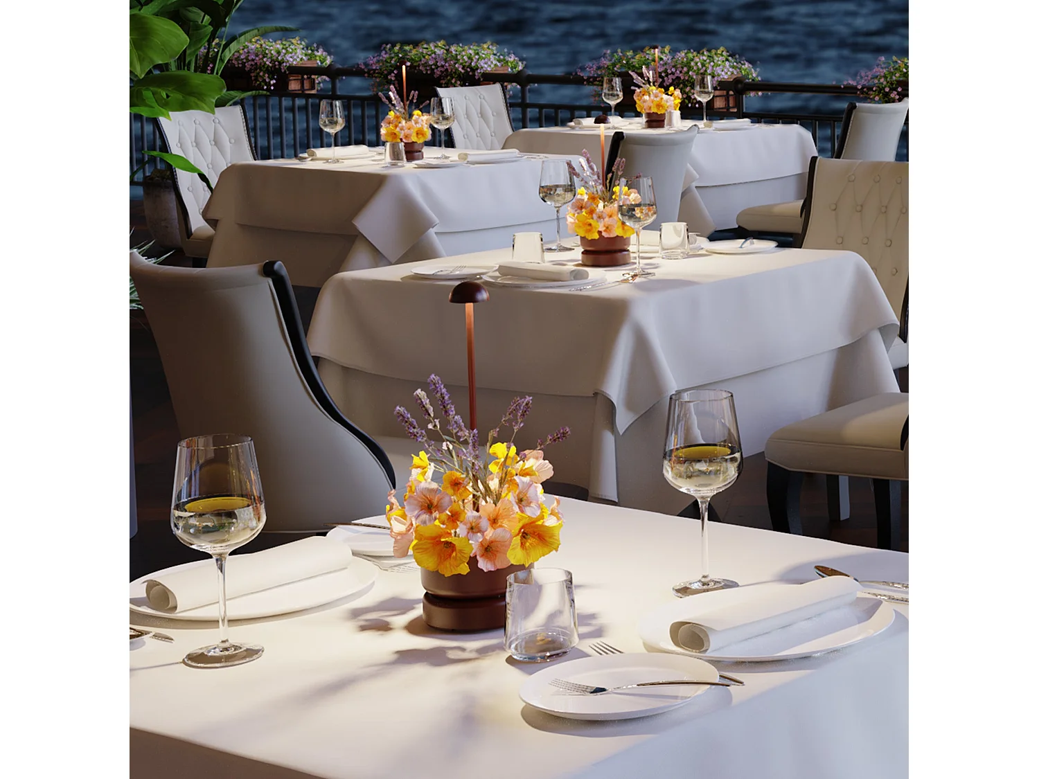 Lampe de table sans fil aluminium BASKET Rouille H31cm