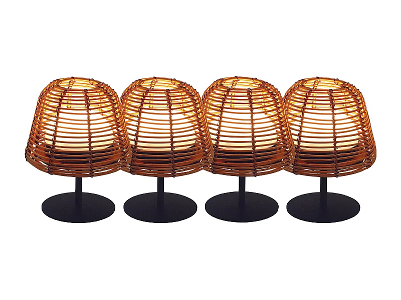 4 Lampes de table sans fil TWINS BOHEME H16cm