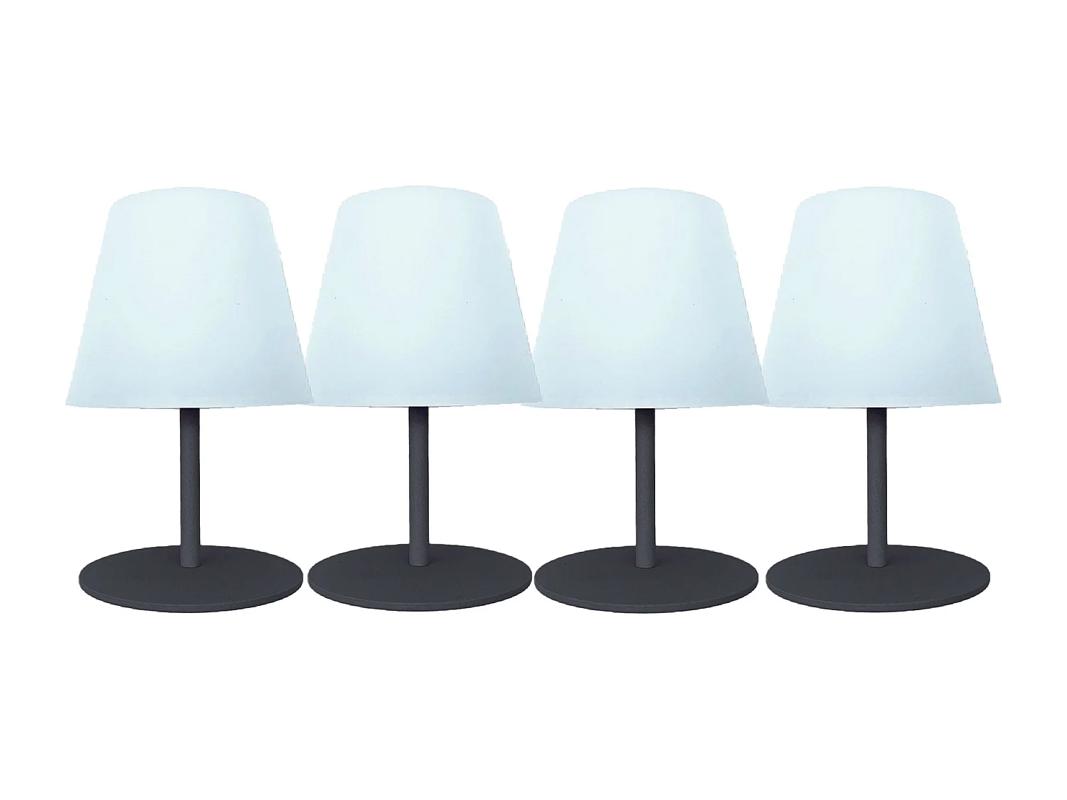 4 Lampes de table sans fil TWINS Gris H16cm