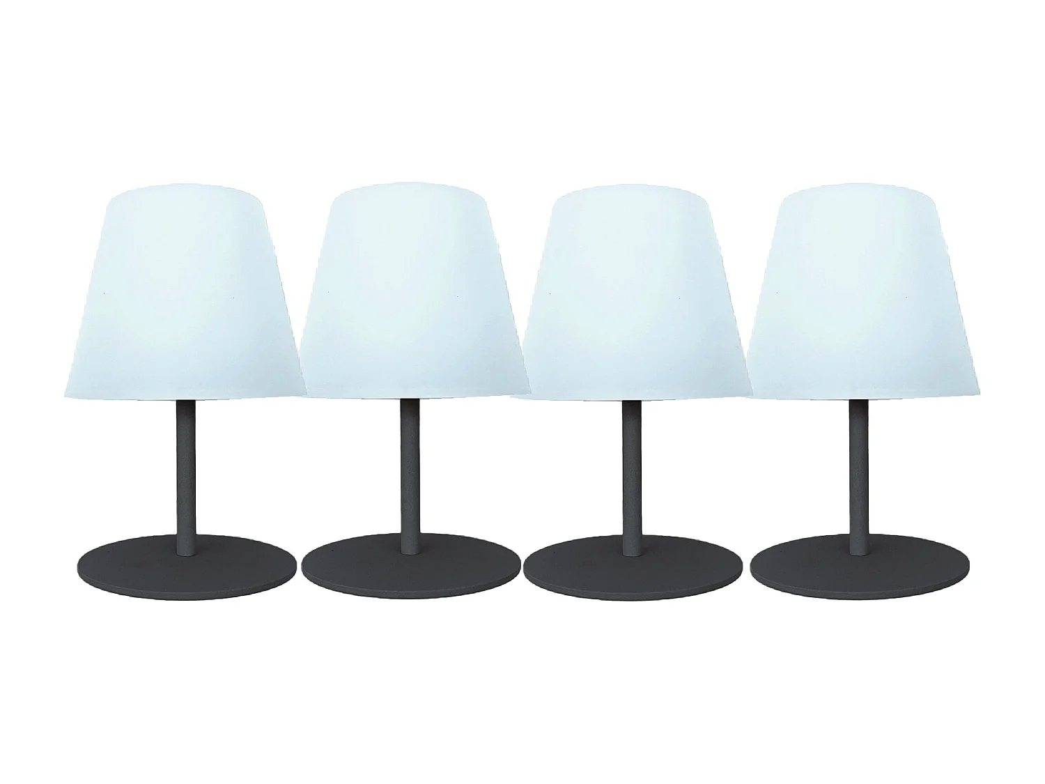 4 Lampes de table sans fil TWINS Gris H16cm